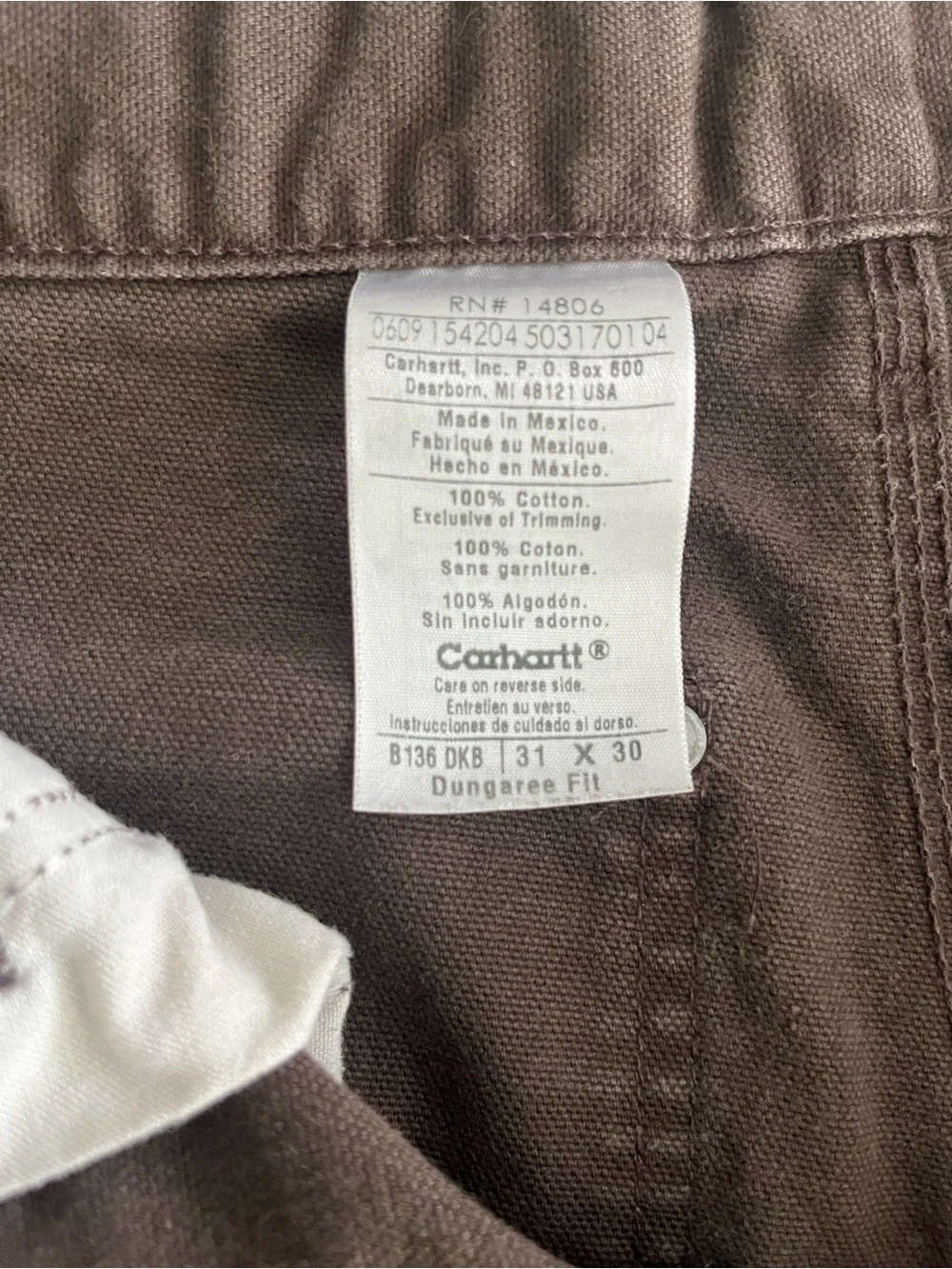 Carhartt 31-30 Brown Carpenter Pants